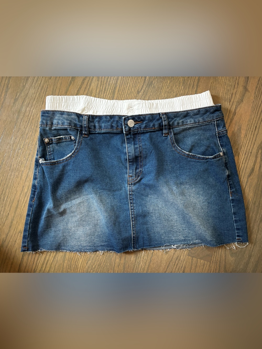 Madden Girl Denim mini skirt with removable boxer insert size XL